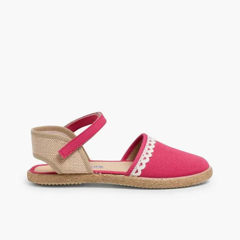 Flash Sale Pisamonas Alpargatas Niña Lona Y Lino Puntilla