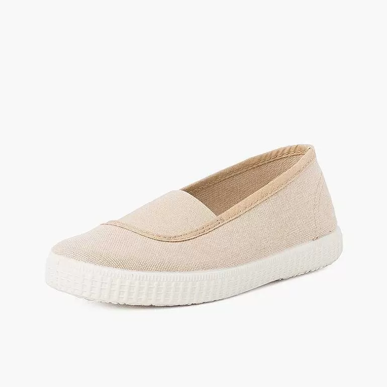Online Pisamonas Bailarinas Elastico Lona Eco Y Suela Tipo Zapatillas