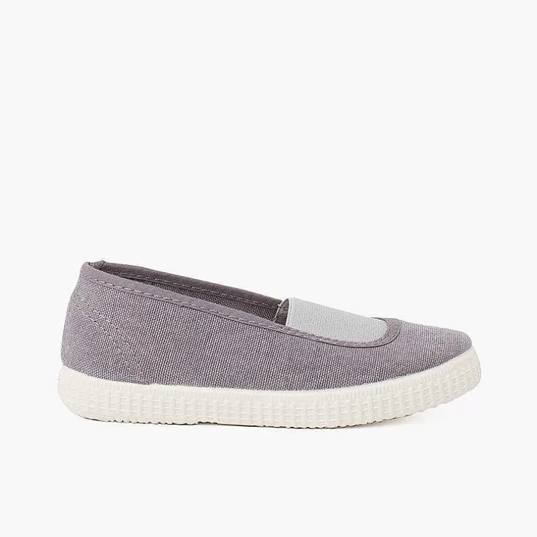 Online Pisamonas Bailarinas Elastico Lona Eco Y Suela Tipo Zapatillas