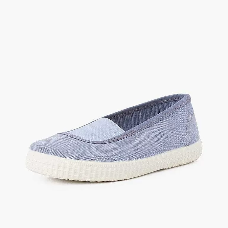 Online Pisamonas Bailarinas Elastico Lona Eco Y Suela Tipo Zapatillas