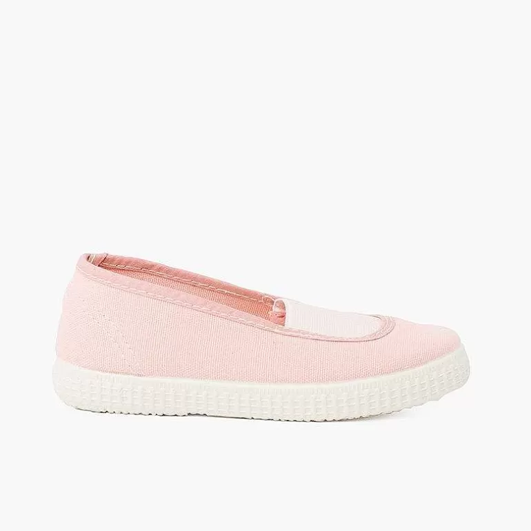 Online Pisamonas Bailarinas Elastico Lona Eco Y Suela Tipo Zapatillas