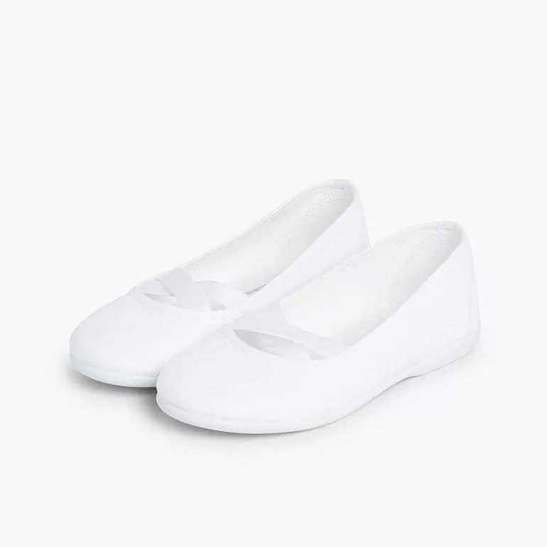 Shop Pisamonas Bailarinas Niña Lona Cinta Cruzada Tipo Ballet