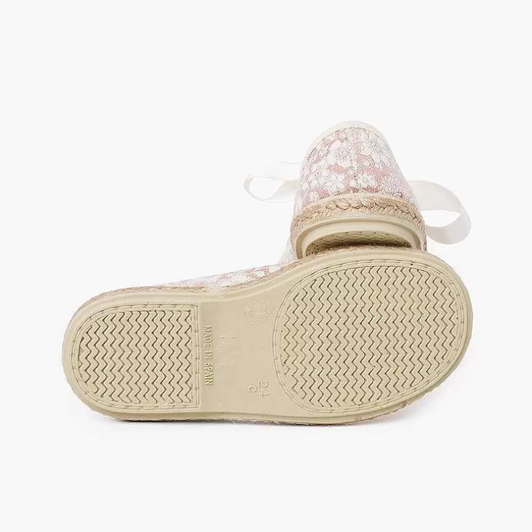 Cheap Pisamonas Blucher Flores Y Yute Cordones Raso