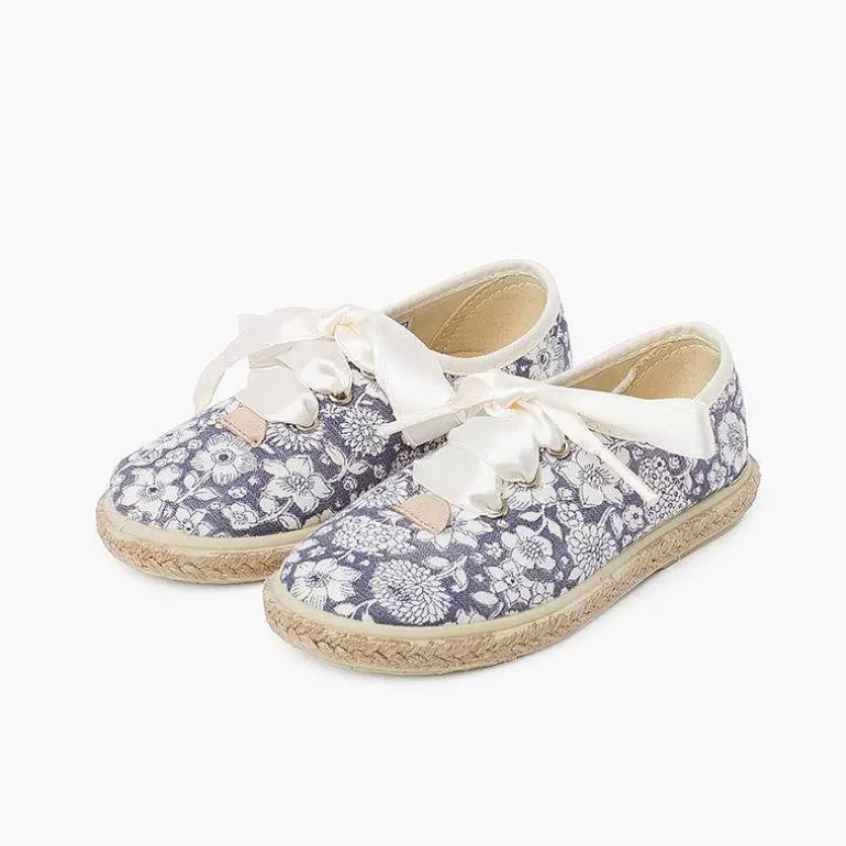Cheap Pisamonas Blucher Flores Y Yute Cordones Raso