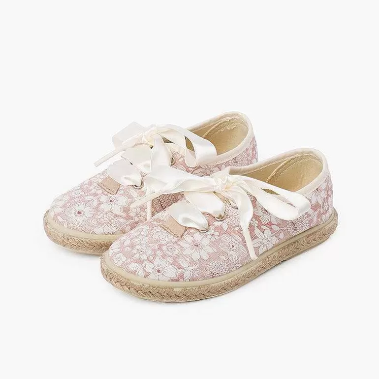 Cheap Pisamonas Blucher Flores Y Yute Cordones Raso