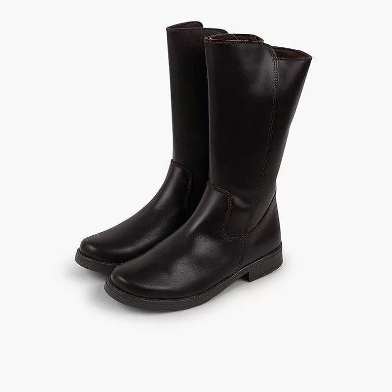 Outlet Pisamonas Botas Altas Piel Niña Y Mujer Cana Ancha