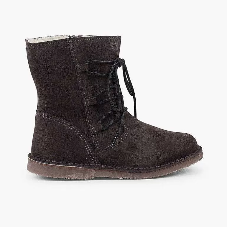 Best Sale Pisamonas Botas Borreguito Niña Cordones Cruzados Cremallera