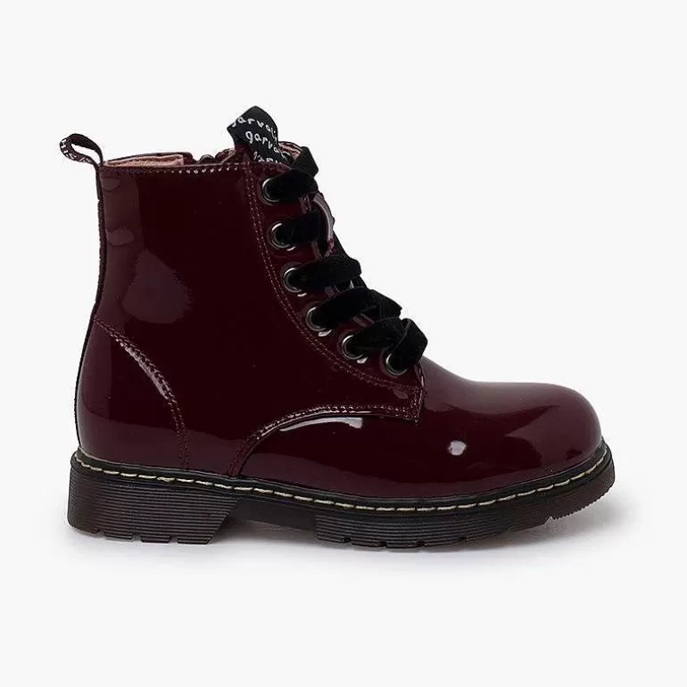 Online Pisamonas Botas Cordones Terciopelo Tipo Charol Garvalin