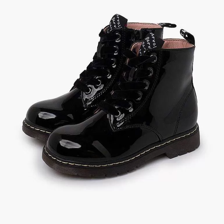 Online Pisamonas Botas Cordones Terciopelo Tipo Charol Garvalin