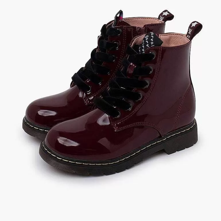 Online Pisamonas Botas Cordones Terciopelo Tipo Charol Garvalin