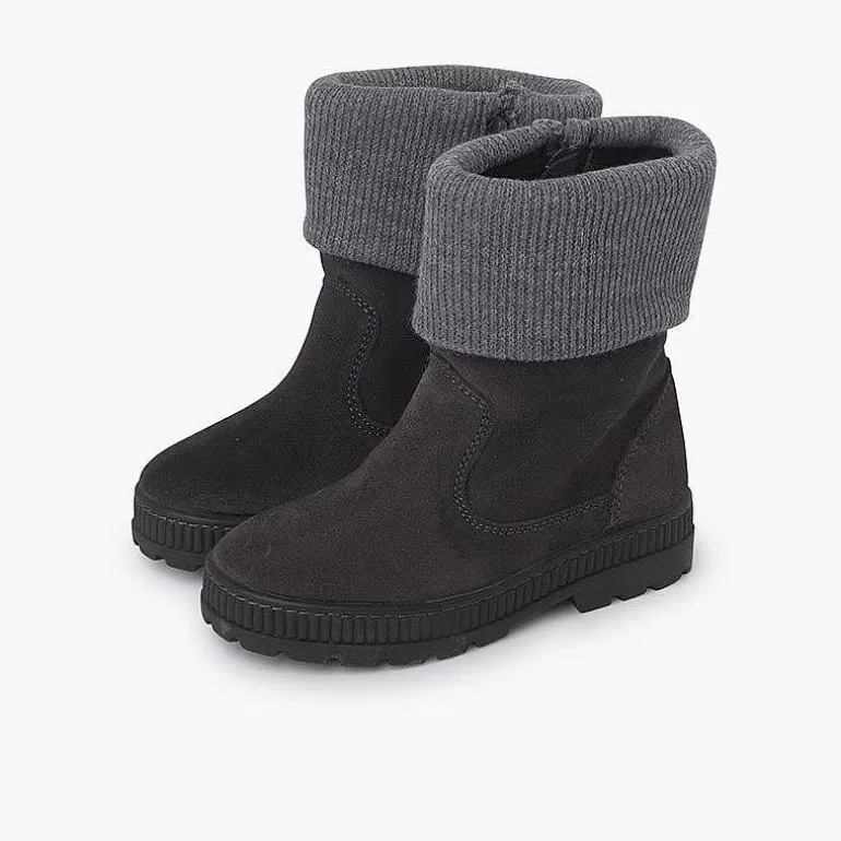 Shop Pisamonas Botas Cuello Lana Niños Color Gris