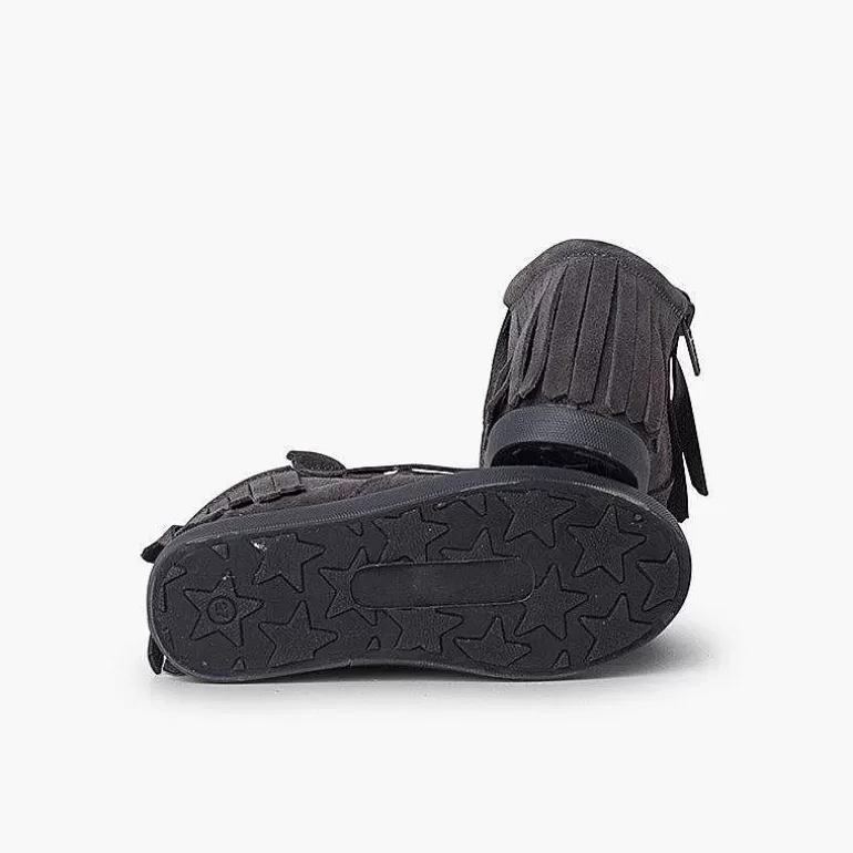 Shop Pisamonas Botin Serraje Flecos Cremallera Lateral