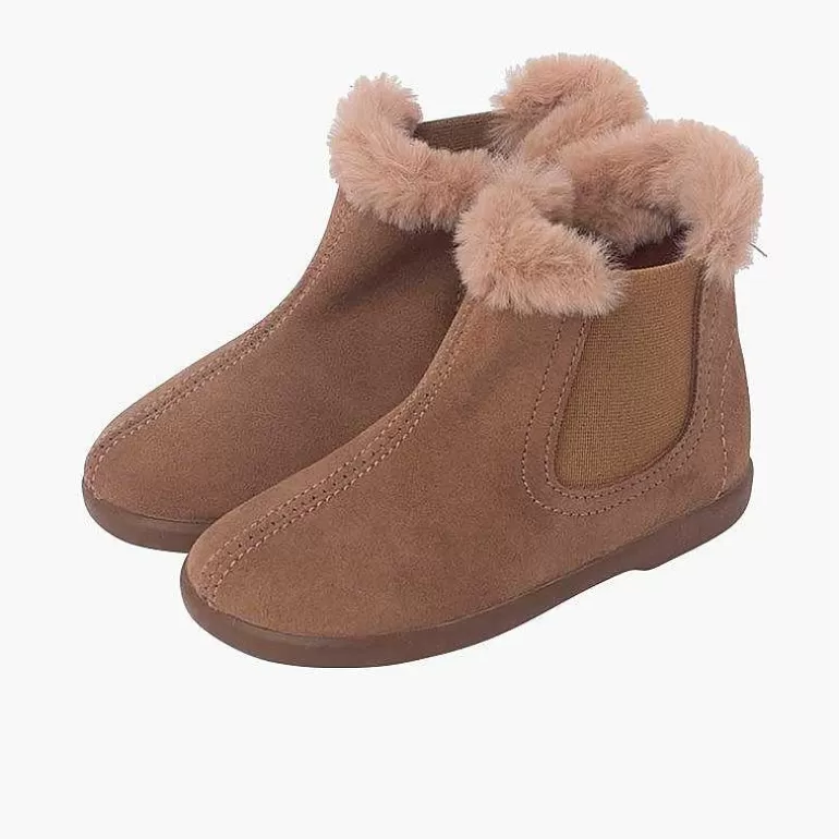 Flash Sale Pisamonas Botines Tipo Chelsea Niña Con Cuello Pelito