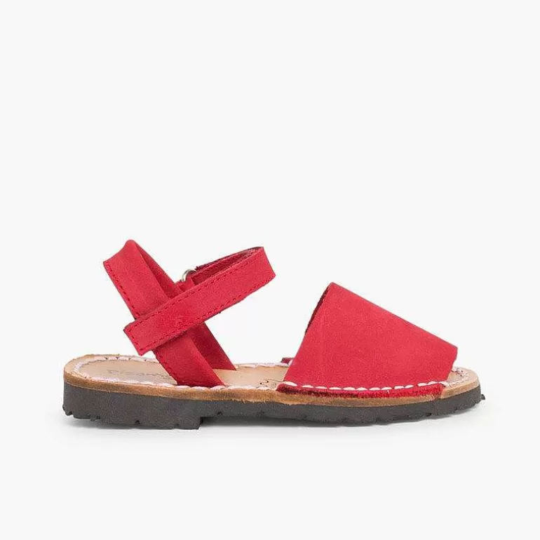 Flash Sale Pisamonas Menorquinas Niños Avarcas Nobuck Tira Adherente