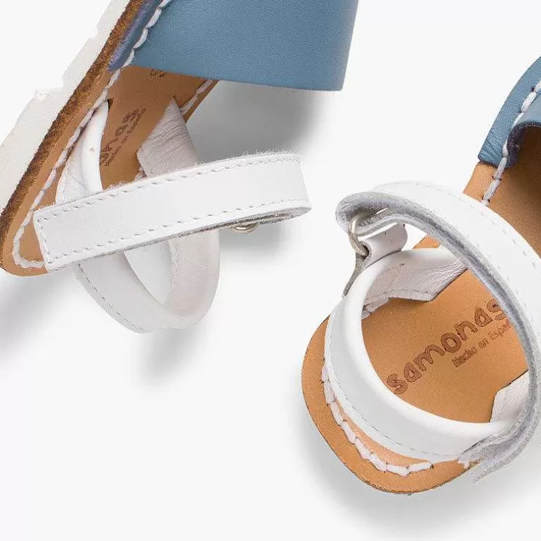 New Pisamonas Menorquinas Niños Tira Adherente Napa Y Suela Blanca Edicion Especial