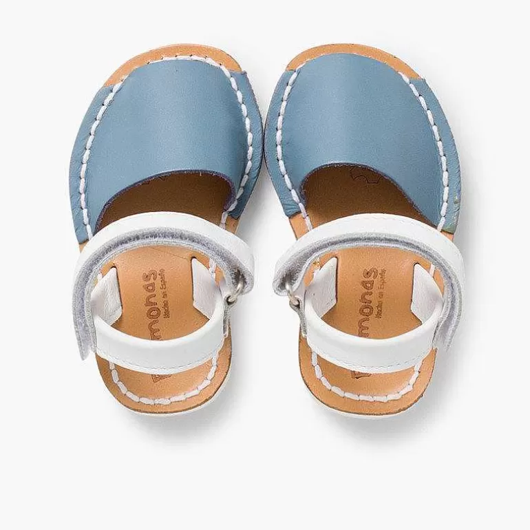 New Pisamonas Menorquinas Niños Tira Adherente Napa Y Suela Blanca Edicion Especial