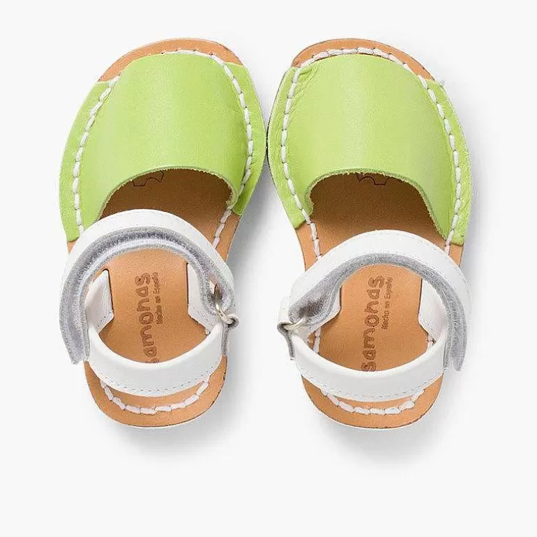 New Pisamonas Menorquinas Niños Tira Adherente Napa Y Suela Blanca Edicion Especial