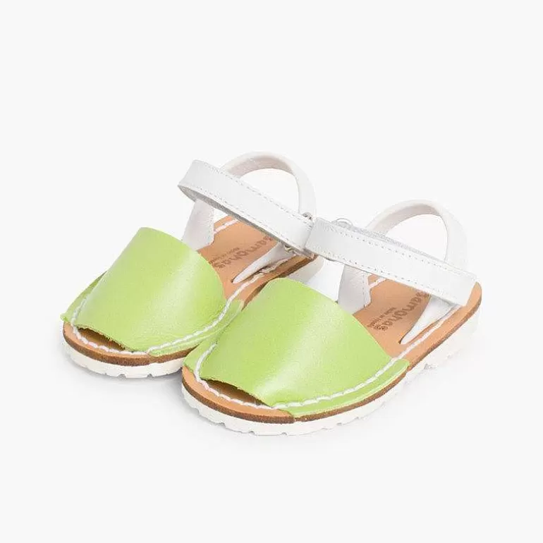 New Pisamonas Menorquinas Niños Tira Adherente Napa Y Suela Blanca Edicion Especial