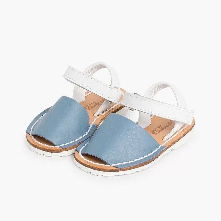 New Pisamonas Menorquinas Niños Tira Adherente Napa Y Suela Blanca Edicion Especial