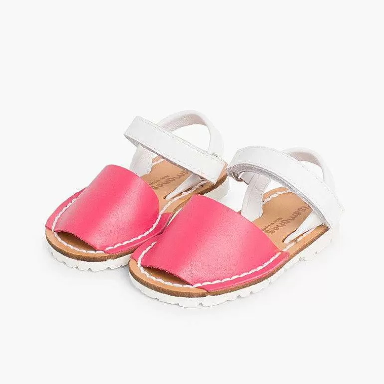 New Pisamonas Menorquinas Niños Tira Adherente Napa Y Suela Blanca Edicion Especial