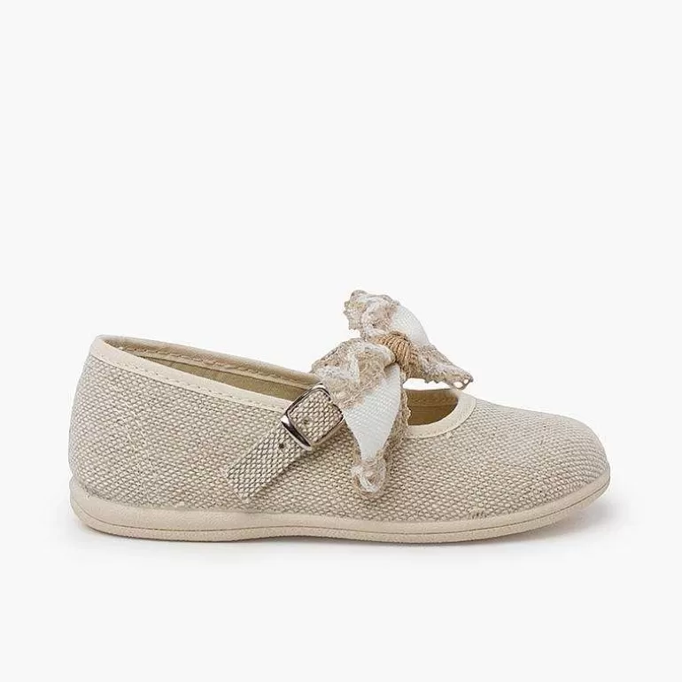 Shop Pisamonas Mercedita Lazo Con Puntilla Ceremonia Color Crudo
