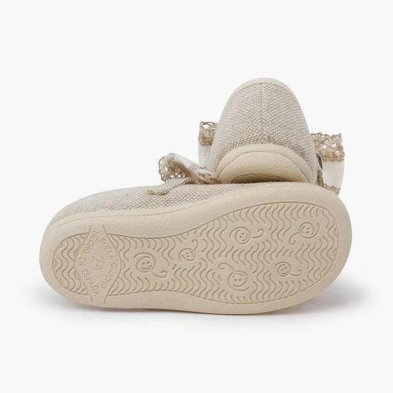 Shop Pisamonas Mercedita Lazo Con Puntilla Ceremonia Color Crudo
