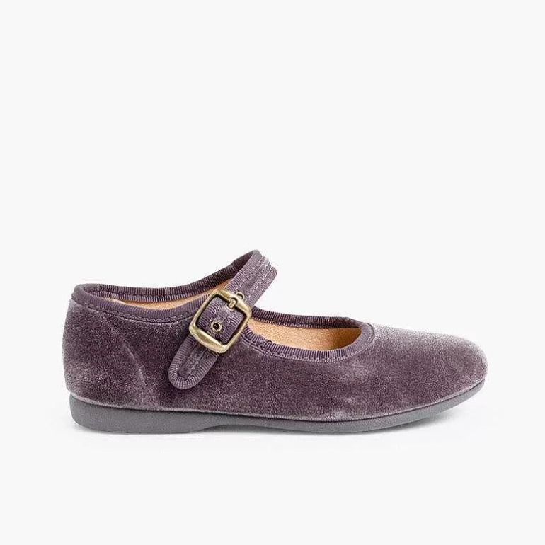Fashion Pisamonas Merceditas Niña Terciopelo Hebilla