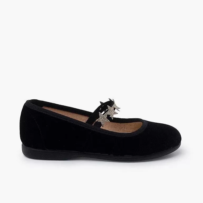 Fashion Pisamonas Merceditas Terciopelo Elastico Estrellitas