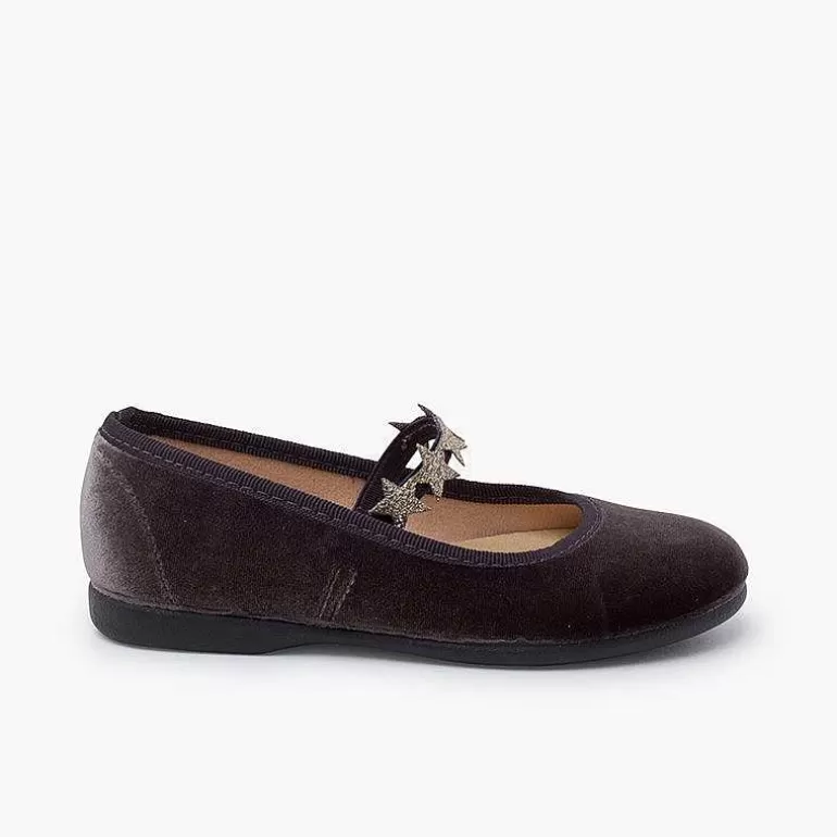 Fashion Pisamonas Merceditas Terciopelo Elastico Estrellitas
