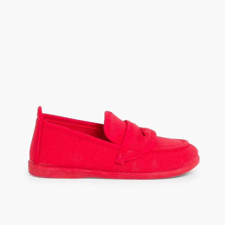 New Pisamonas Mocasines Niños Tela Lisos