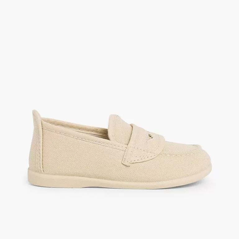New Pisamonas Mocasines Niños Tela Lisos