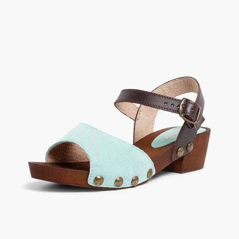 Outlet Pisamonas Sandalia Niña Y Mujer Serraje Suela Tipo Madera