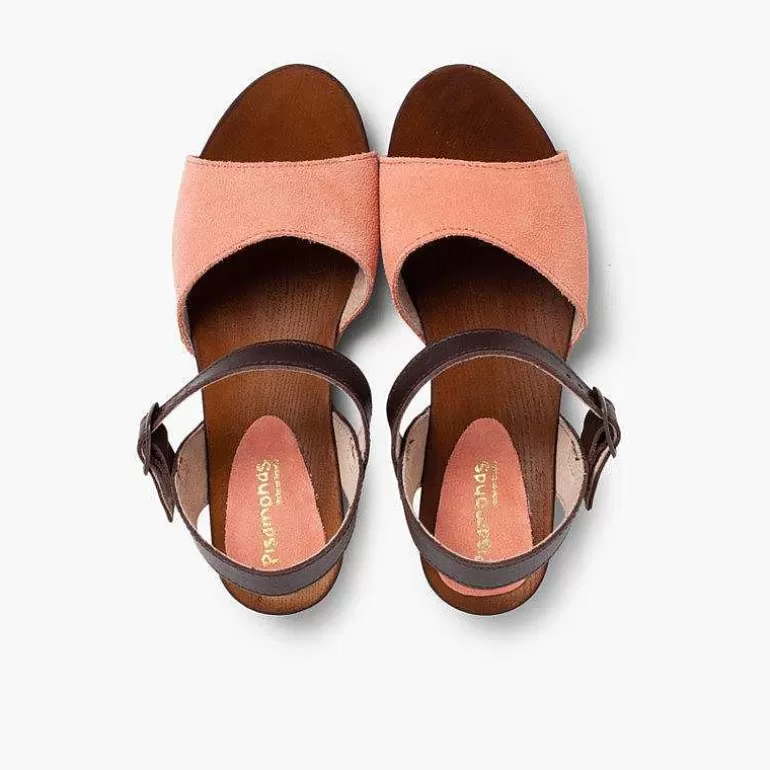 Outlet Pisamonas Sandalia Niña Y Mujer Serraje Suela Tipo Madera