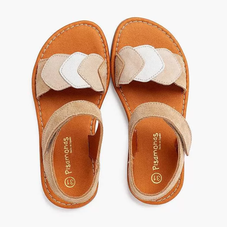 Shop Pisamonas Sandalias Niña Multicolor De Serraje Con Cierre Adherente