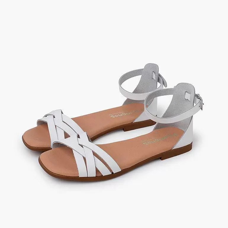 Best Pisamonas Sandalias Niña Y Mujer En Piel Con Tiras Y Talonera