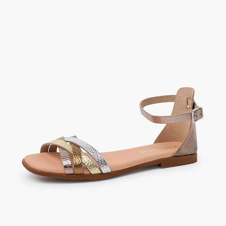 Best Pisamonas Sandalias Niña Y Mujer En Piel Con Tiras Y Talonera