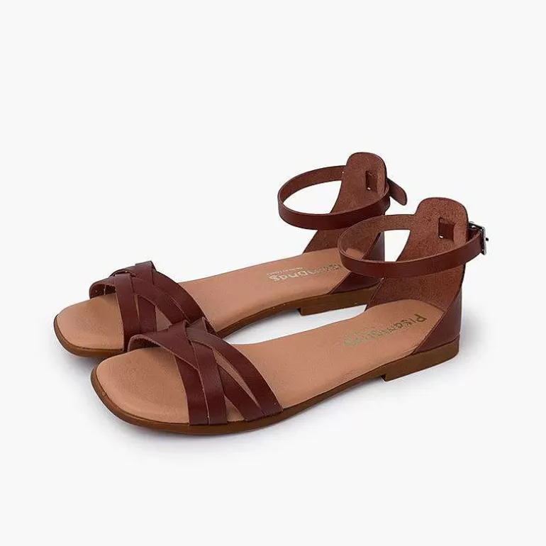 Best Pisamonas Sandalias Niña Y Mujer En Piel Con Tiras Y Talonera