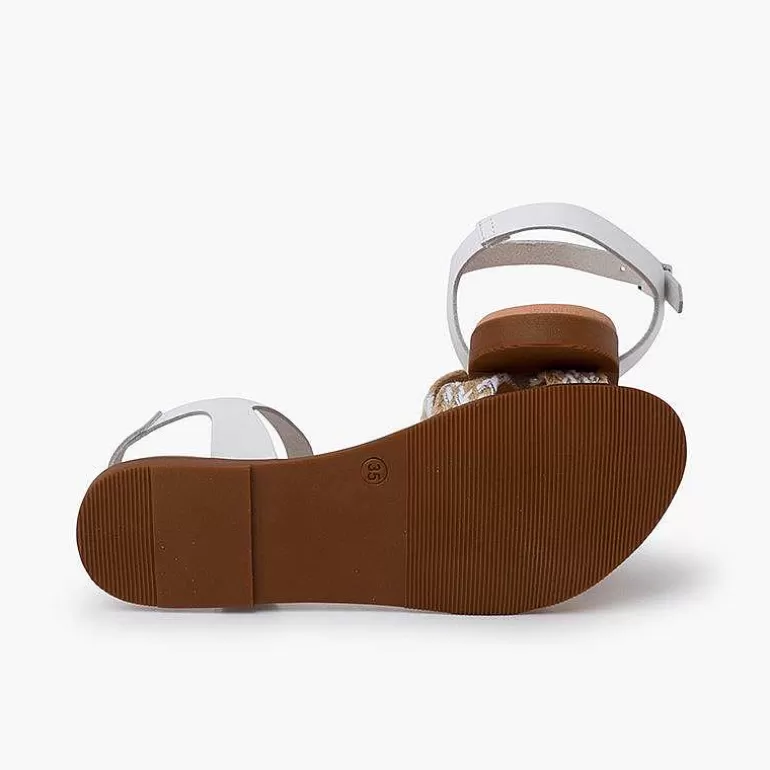Fashion Pisamonas Sandalias Niña Y Mujer. Tira De Yute Cruzada En La Pala