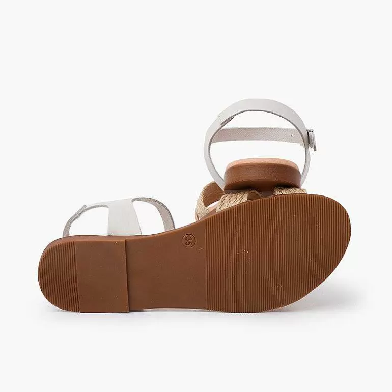 Fashion Pisamonas Sandalias Niña Y Mujer. Tira De Yute Cruzada En La Pala