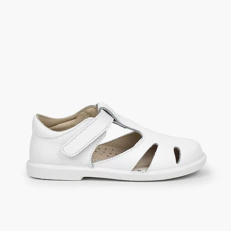 New Pisamonas Sandalias Niño Piel Tira Adherente Tipo Pepitos