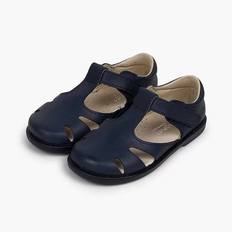 New Pisamonas Sandalias Niño Piel Tira Adherente Tipo Pepitos