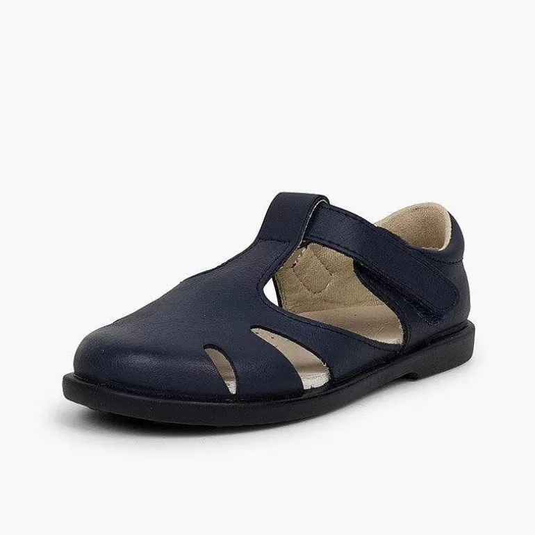 New Pisamonas Sandalias Niño Piel Tira Adherente Tipo Pepitos