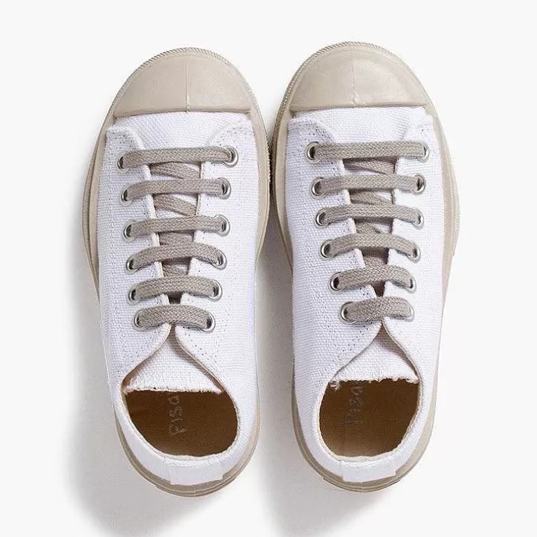 Shop Pisamonas Zapatillas Blancas Puntera Y Cordones Color Color Blanco Y Arena