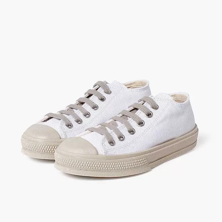 Shop Pisamonas Zapatillas Blancas Puntera Y Cordones Color Color Blanco Y Arena