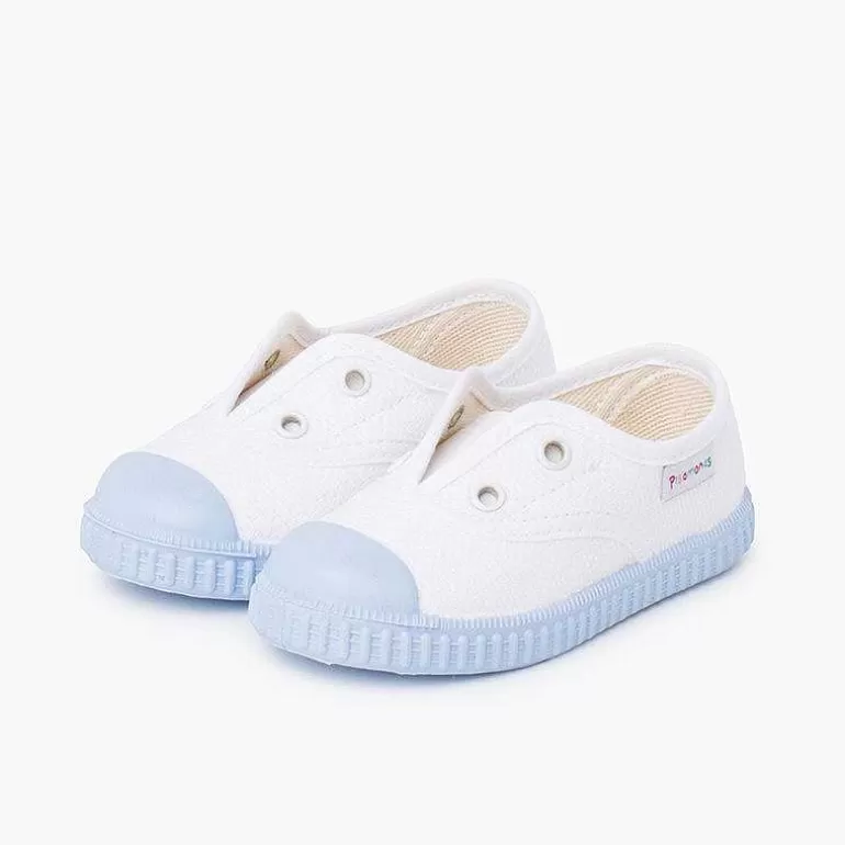 Fashion Pisamonas Zapatillas Blancas Sin Cordones Suela Colores