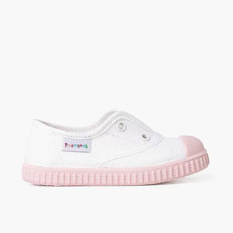 Fashion Pisamonas Zapatillas Blancas Sin Cordones Suela Colores