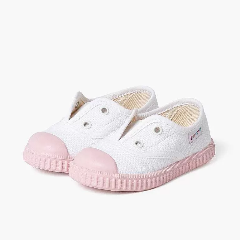 Fashion Pisamonas Zapatillas Blancas Sin Cordones Suela Colores
