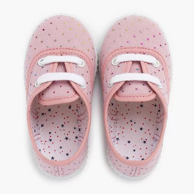 New Pisamonas Zapatillas Cordones Puntitos Metalizados Colores Color Rosa Viejo