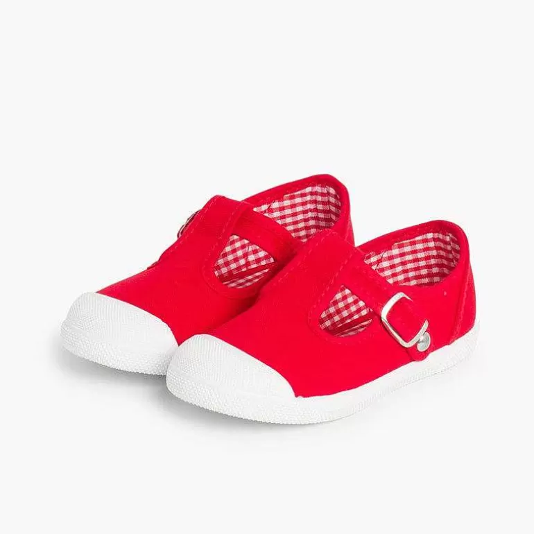 Hot Pisamonas Zapatillas Lona Niños Puntera Goma Tipo Pepitos