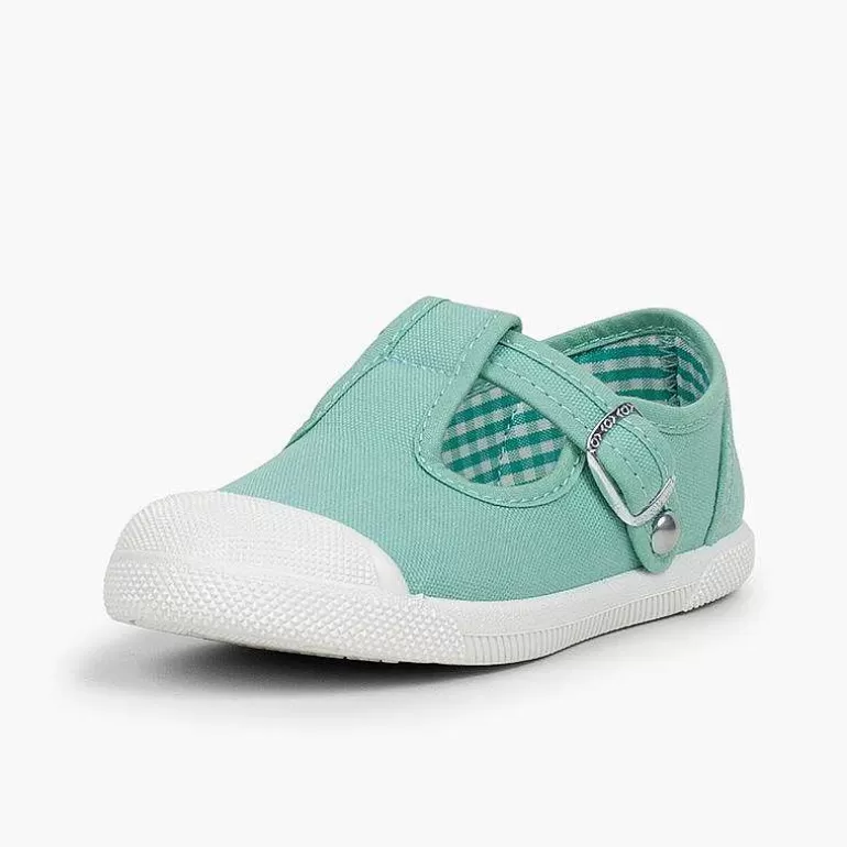 Hot Pisamonas Zapatillas Lona Niños Puntera Goma Tipo Pepitos